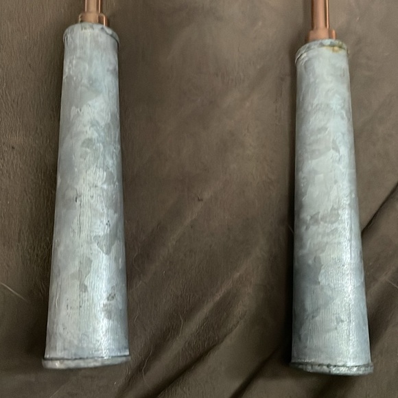 Galvanized and copper serving set - Picture 4 of 8